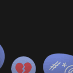 A black background with blue emoji is. One emoji is a frown face, another a broken heart and the third is keyboard characters indicating an expletive.